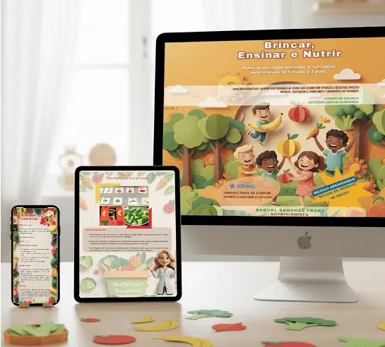 Ebook Brincar, Ensinar e Nutrir em tele de computador