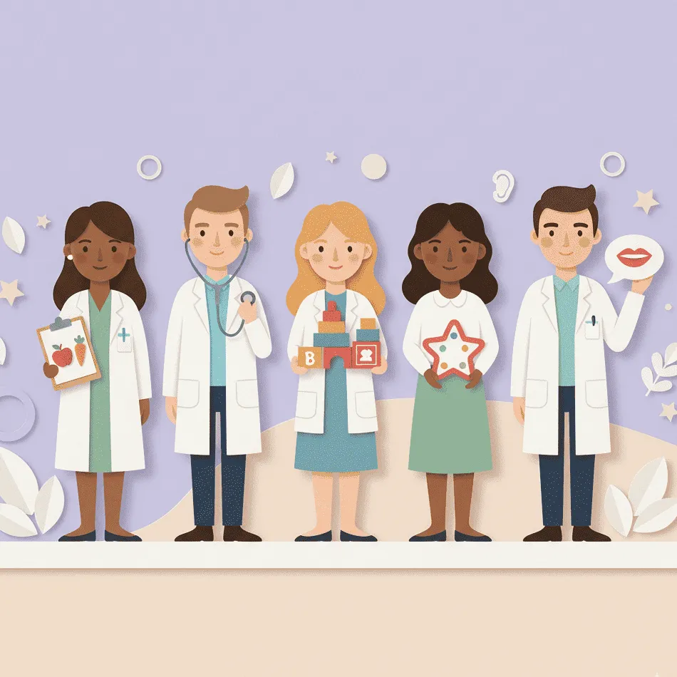 Ilustração de profissionais diversos.